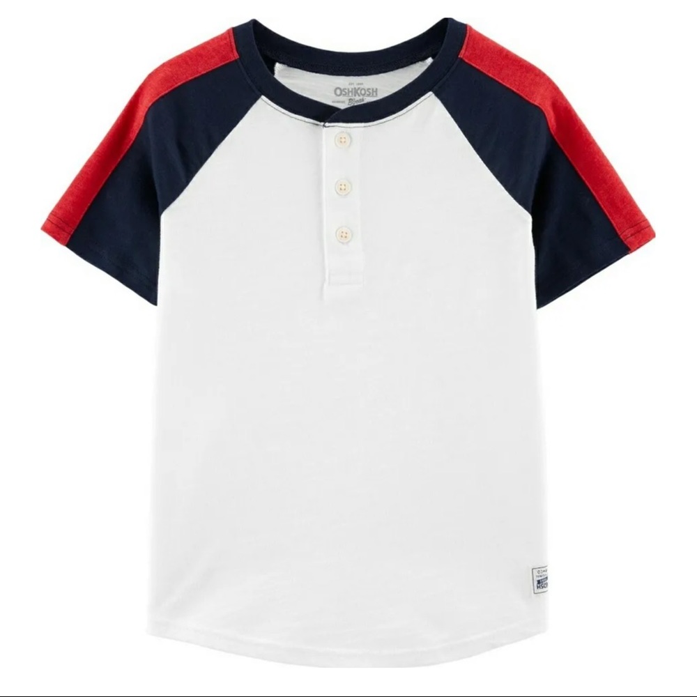 OshKosh Boys Raglan Sleeve Henley Tee Shirt